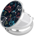 Game Gamepad Pill Case, Pill Box 3 Compartments Metal Small Pill Holder with Mirror Mini Travel Pill Container for Purse Pocket Women Men