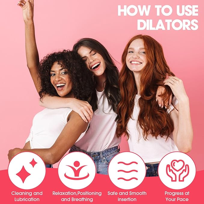 Silicone Pelvic Floor Muscle Dilator Exerciser Trainer Set - 6 Kit System (Large Set)