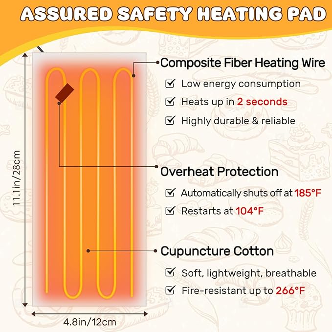 Bread Heating Pad for Period Cramps Menstrual Pain Relief, Portable Electric Heat Pads USB Powered, Funny Baguette Bread Plush Pillow Stuffed, Cute Gifts for Women Teen Girls Birthday Christmas