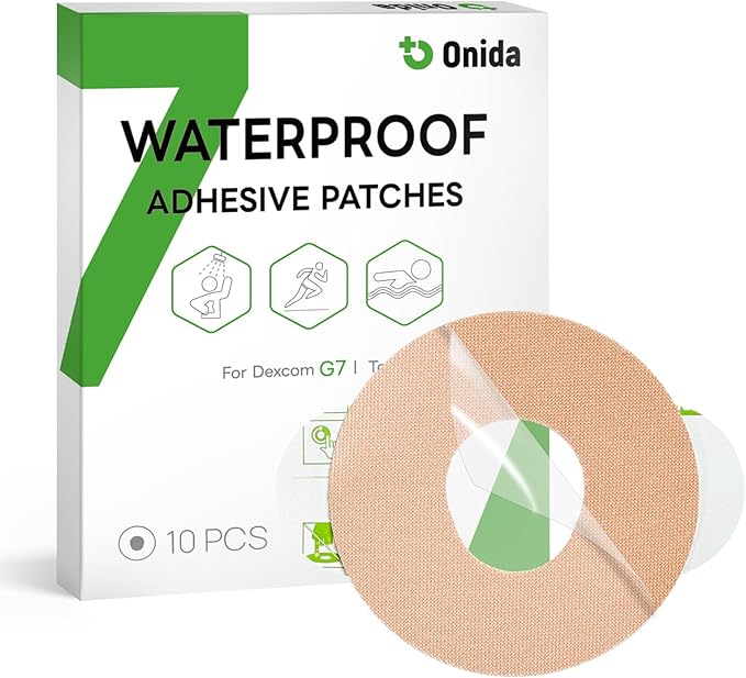 Onida Dexcom G7 Adhesive Patches 10PCS Over Patches for Dexcom G7 & Stelo CGM,Pre-Cut Adhesive Overpatches Waterproof, Continuous Glucose Monitor Sensor Cover