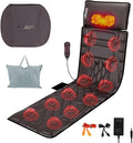 Full Body Electric Massage Mat with Heat, Vibration Back Massage Pad Cushion with Inflatable Head Pillow and Lumbar Pillow, 10 Vibration Motors 3 Timers (72x21 with Neck Massager(PU))