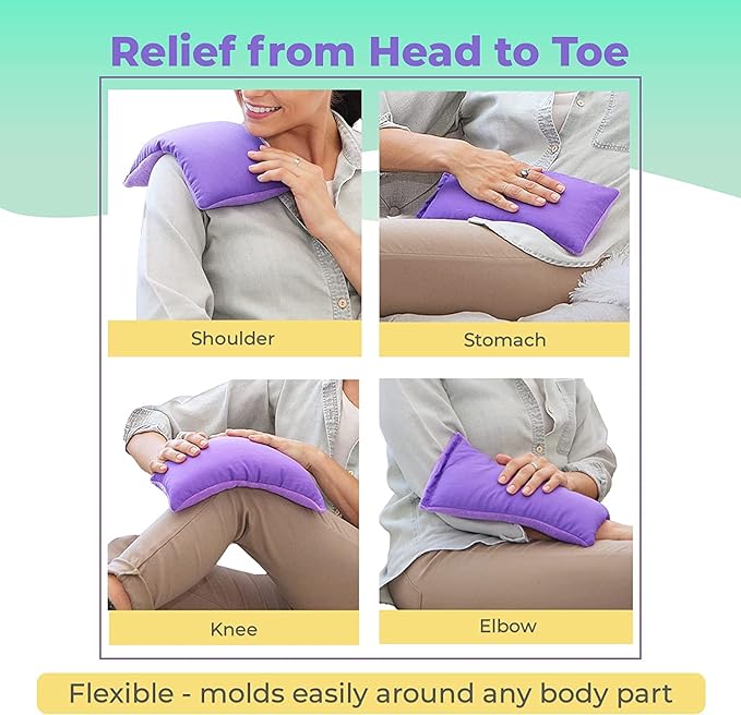 Microwavable Heating Pads for Lower Back and Shoulder - Microwave Hot Pack Heat Pad for Cramps - Heated Pad Therapy - 3 Packs Purple - Lavender Scent