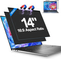 2Pack Magnetic Laptop Privacy Screen Filter 14 inch for 16:9 Widescreen Computer Monitor, Removable Anti Blue Light Privacy Shield, Anti-Glare Protector
