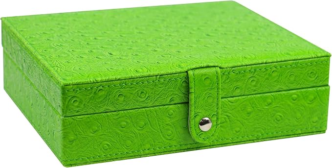 Leather 7 Day AM/PM Pill and Medication Organizer (Green)