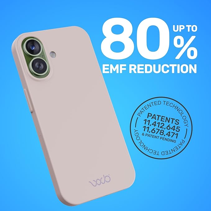 WAVEBLOCK EMF Protection Silicone iPhone Case Compatible with iPhone 17, Radiation Blocker, 5G Shield Reduction, Lightweight, USA Patented and Tested in FCC Lab, Stone