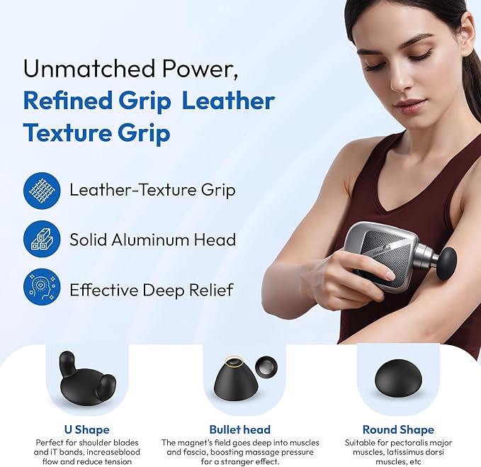 ANUMITRA Pocket Mini Massage Gun – Pocket-Sized Handheld Massager for Deep Tissue Muscle Relief, Travel & Office, Gym Use, Ideal Gifts for Men & Women