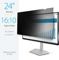 StarTech.com Monitor Privacy Screen for 24" Display - Computer Screen Security Filter - Blue Light Reducing Screen Protector Film - 16:10 Widescreen - Matte/Glossy - +/-30 Degree, TAA