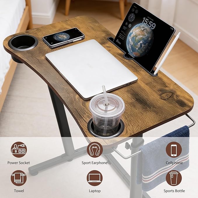 VTORY Treadmill Desk – Adjustable Desk for Walking Pad, Stable & Heavy-Duty Height 30"-47", Portable Walking Pad Desk Table Stand for Home Office & Work with Installation Guide
