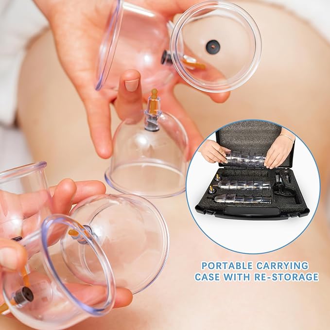 Cupping Therapy Set Professional 22 Cup Home Cupping Kit for Massage Therapy, Portable with Handles, SafeShell Cupping Machine Set with Vacuum Magnetic Pump, Cellulite Cupping Massage Kit