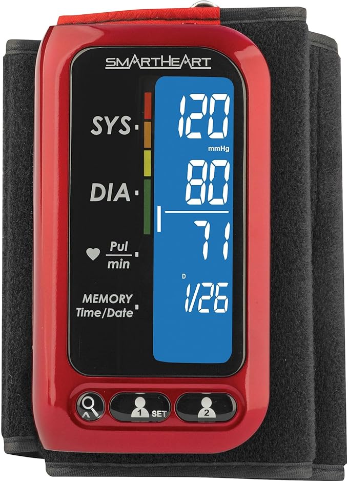 Smartheart Adult Cuff Arm Home Automatic Digital Blood Pressure Monitor 1-Tube Black 1 Each