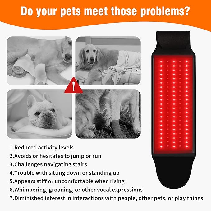 Red Light Therapy Belt for Dogs - Portable Red Light Therapy Mat for Pets, Dog Pain Relief Hip & Joint Care, Back Pain Relief, Infrared Light Therapy Device for Home Use, Horses & Pets