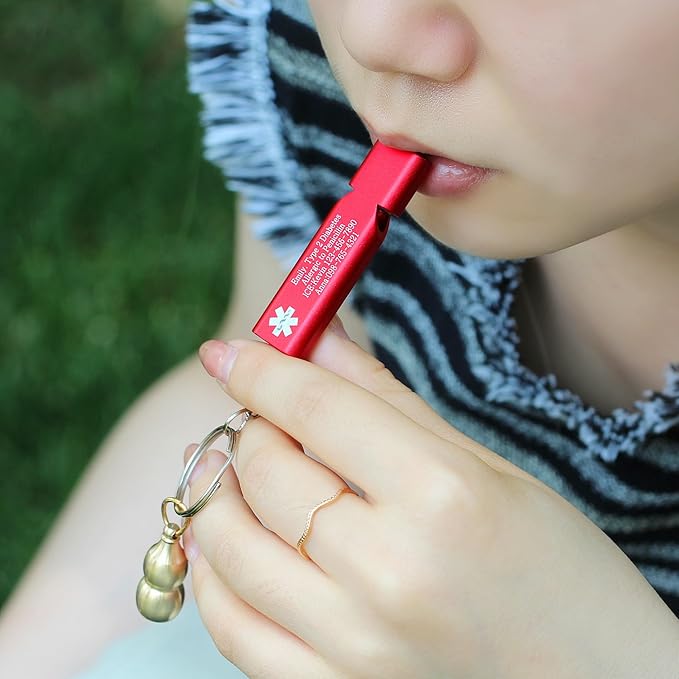 Heart Condition Brass Gourd Pill Storage Case Keychain with Red Whistle – Durable Waterproof Medical Alert Pill Container for Fitness, Travel, and Outdoor Safety