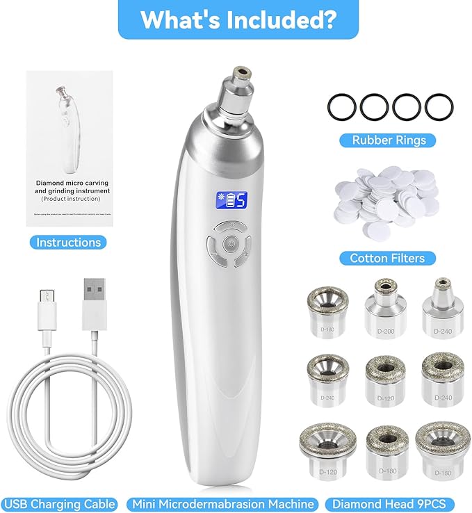Upgraded Diamond Micro-Dermabrasion Facial Machine, Professional Facial Deep Cleasing Tool, Home Use Facial Skin Care Equipment