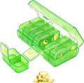 Weekly Pill Organizer 2 Times a Day, 7 Day AM/PM Pill Box, Portable Medication Dispenser with Child-Resistant Latch, BPA-Free, Travel, Office, Pets, Emergency Use (Neon Green)