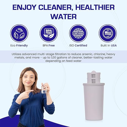Crystal Quest SMART/Arsenic Removal Water Filter Pitcher Cartridge – Advanced Filtration for Clean, Healthy Water, Removes Contaminants, Long-Lasting, Easy Installation - 1,000 Gallons [Pack of 6]