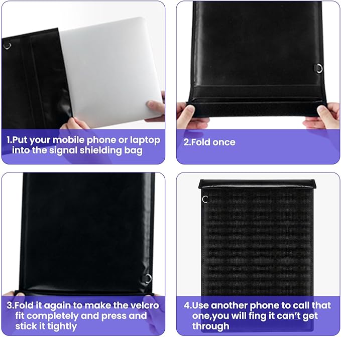 5 Pack Faraday Bags for Laptops & Tablet & Radio & Phones & Car Keys, Faraday Cage, Faraday Key Fob Protector, Waterproof & Fireproof RFID Bag, EMP Bags for Electronics