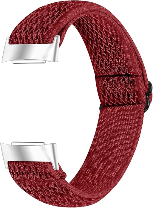 Lijinlan Nylon Band Compatible with Fitbit Charge 5 Advanced Fitness & Health Tracker, Elastic Woven Strap Stretchable Wristband Watch Bands Replacement for Charge 5 for Women Men