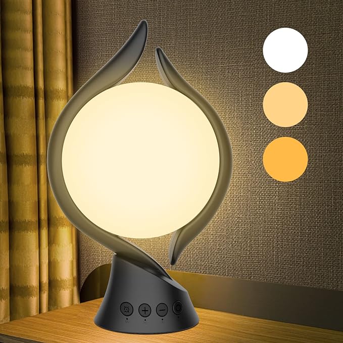 Voraiya Light Therapy Lamp 10000 Lux, UV-Free Therapy Light with 5 Brightness, 3 Color Temperature, 4 Timer, Memory Function, Full Spectrum, Bright Seasonal Sun Light Lamp for Bedroom, Office (Black)