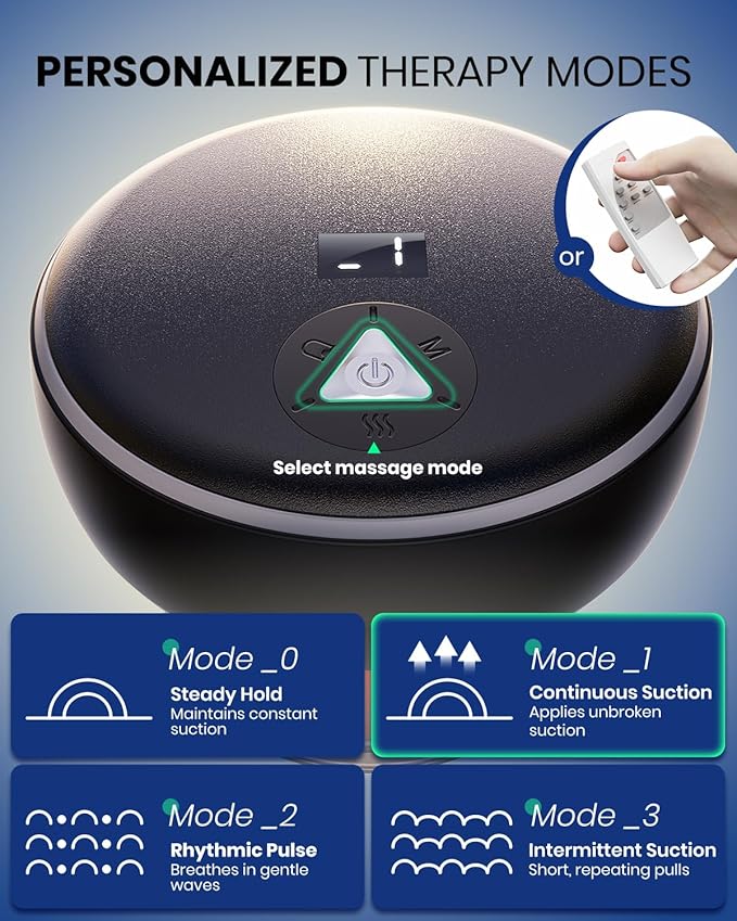 Electric Cupping Kit for Massage Therapy with Remote Controller - 32 Levels of Adjustable Suction & Heat, Portable Cupping Therapy Set for Back Pain Relief, Neck Muscle Soreness