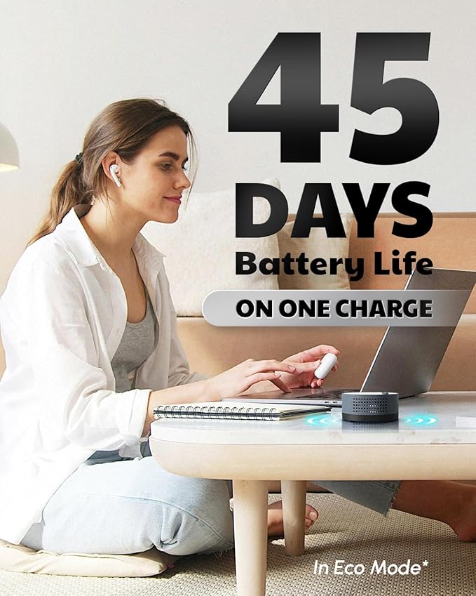 HOUND-1085 Radon Detector for Home, Basement & Nursery, Long-Term Continuous Radon Monitor for Family Lung Health, Rechargeable with 45-Day Battery Life, Audible/Visual Alarms, pCi/L or Bq/m³