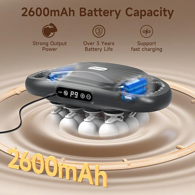 16 Head Massage Gun Deep Tissue,Percussion Massager with 9 Modes & 9 Intensities,Back Massager for Pain Relief Deep Tissue,Noise-Free,for Shoulders,Legs,Foot,Neck Massager,Massage Tools (Dark Grey)