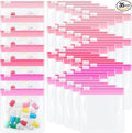 Sherr 35 Pcs Pill Pouch Bags Zippered Pill Pouch Set Reusable Translucent Medicine Organizer Self Sealing Medicine Organizer Travel Plastic Bags with Slide Lock for Storage(Gradient 2,Gradient Pink)