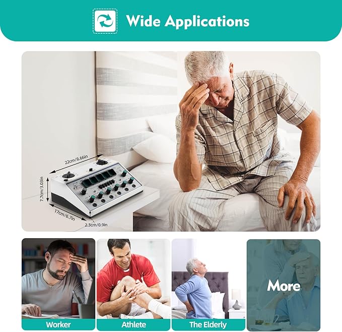 KWD-808I Electric Acupuncture Stimulator Machine - 6 Output Professional Electrotherapy Device with Acupoint Detection, 5 Waveforms & Dual Power Supply for Home Pain Relief Treatment