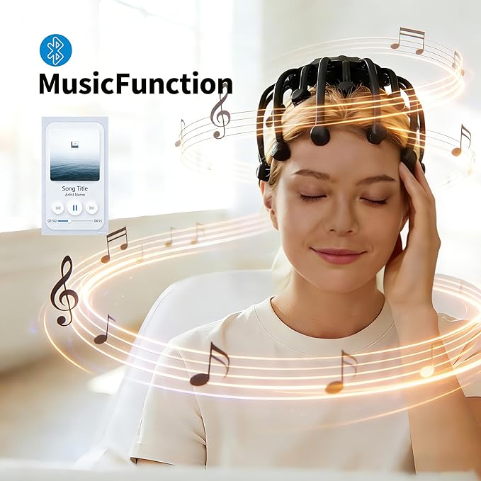THOUSAND SUNNY Head Massager Scalp, Electric Octopus Scalp Massager 360°Scalp Stress Relax Massage Tool Free Hands