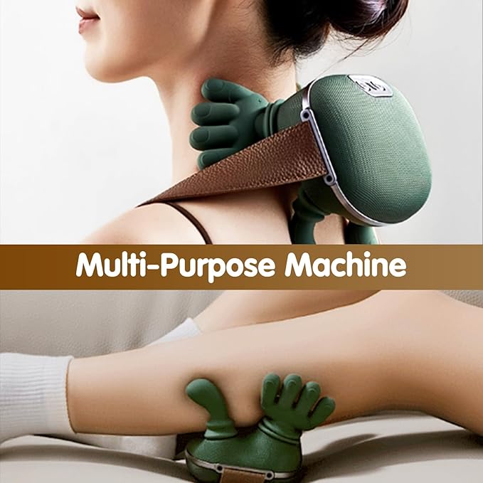 Siasoo Neck Massager With Heat-Wireless Portable Shiatsu Neck and Shoulder Deep Tissue 4D Kneading Back Massage With Fingers,Simulated Human Hand Design for Muscle Relax Massager Easter Gift for Mom