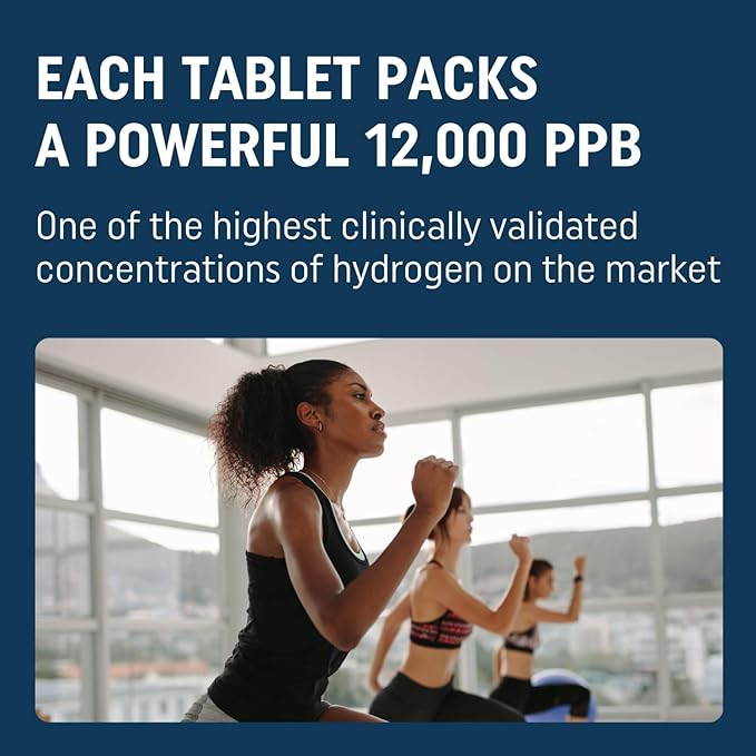 HydroLite Molecular Hydrogen Tablets for Drinking Water with Magnesium | Highest Concentration H2 12,000 PPB | Antioxidant, Detox | Made in USA, 30 Tablets (Unflavored)
