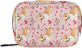 Love Corgi Dogs Travel Pill Case Bag with Compartments Twill Fabric Organizer with Plastic Inner Box for Medication Vitamins & Supplements