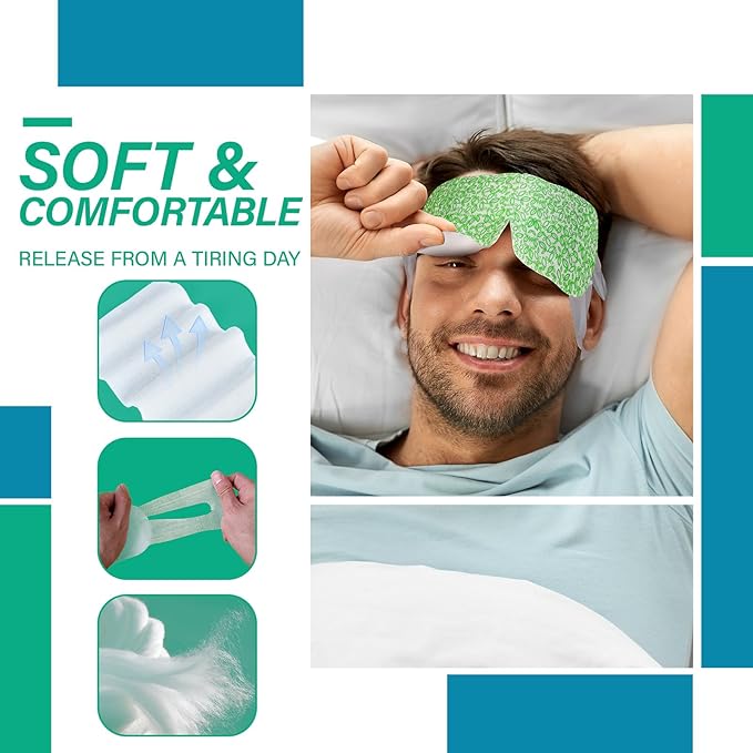 16 Packs Steam Eye Mask,Warm Eye Compress for Dry Eyes Sleep Mask,Hot Auto Heated Eye Masks Relaxing Items for Women Moist Heat for Eyes Soothing Eye Fatigue,Disposable EyeMask for SPA Essentials