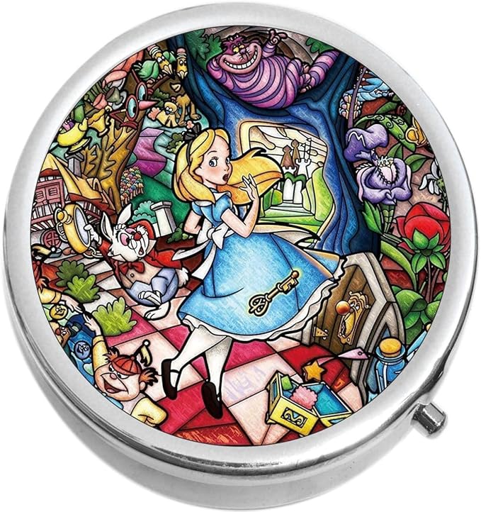 Alice in Wonderland with Cat and Mouse Medicine Pill Box