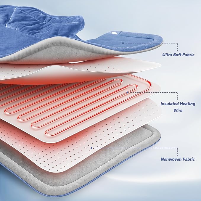 Heating pad for Neck, Back, Shoulder, 3X Deeper Pain Relief, Gifts for Women, Mom, Wife, Dad, 4 Auto-Off, Machine Washable, 6 Heat Settings, Ideal for Mother’s Day, Father’s Day, Christmas, Birthday