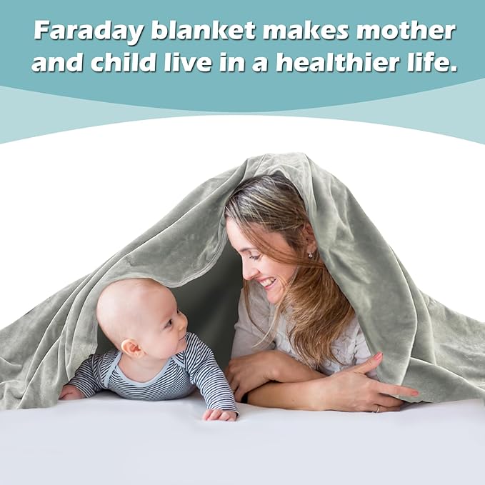Faraday Fabric Belly Blanket Pregnancy EM Radtion Protection Blanket for Pregnant Women, Children (59.8×54.3 inch)