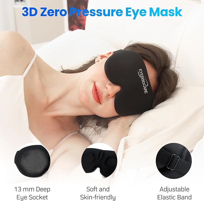 Migraine Relief Cap, Reusable Headache Relief Cap with Hot & Cold Therapy, Soothing Headache Hat, Odorless Gel Ice Head Wrap for Tension, Stress & Sinus, Headache & Puffy Eyes, Black,1Pc