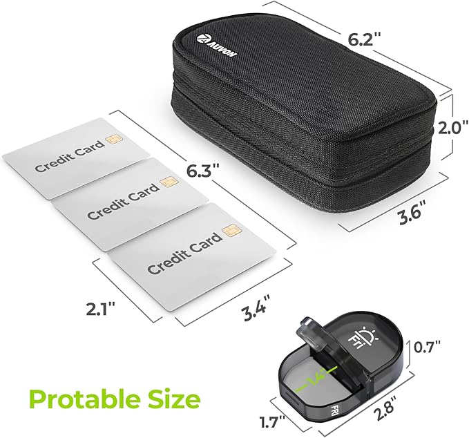 AUVON Canvas Bag Travel Pill Organizer 2 Times a Day, Large AM/PM Weekly Pill Box 7 Day Pill Case with Portable Black Zipper Cloth Bag for Holding Supplements, Vitamins and Fish Oils