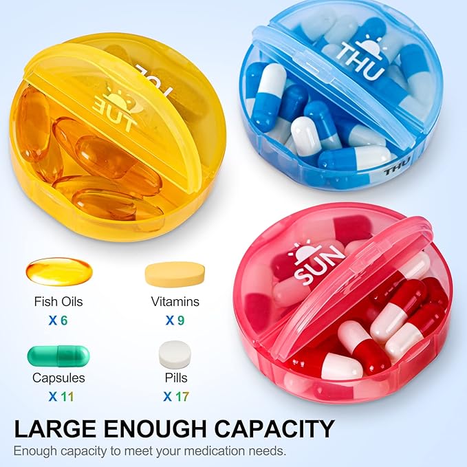 XL Monthly Pill Organizer 2 Times A Day, AM/PM One Month Pill Box 28 Day,Daily Pill Case Large 4 Week Big Compartments for Pills Vitamin Fish Oil Supplements (Rainbow)