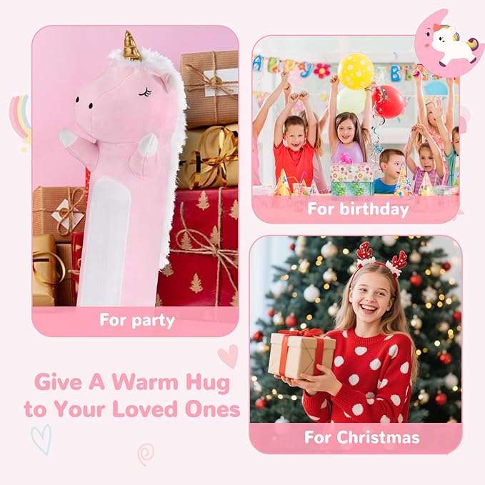 Unicorn Heating Pad for Period Cramps Menstrual Pain Relief, Portable Electric Heat Pads USB Powered, Cute Unicorn Plush Stuffed Animals Gifts, Funny Gift for Women Teen Girls Birthday Christmas