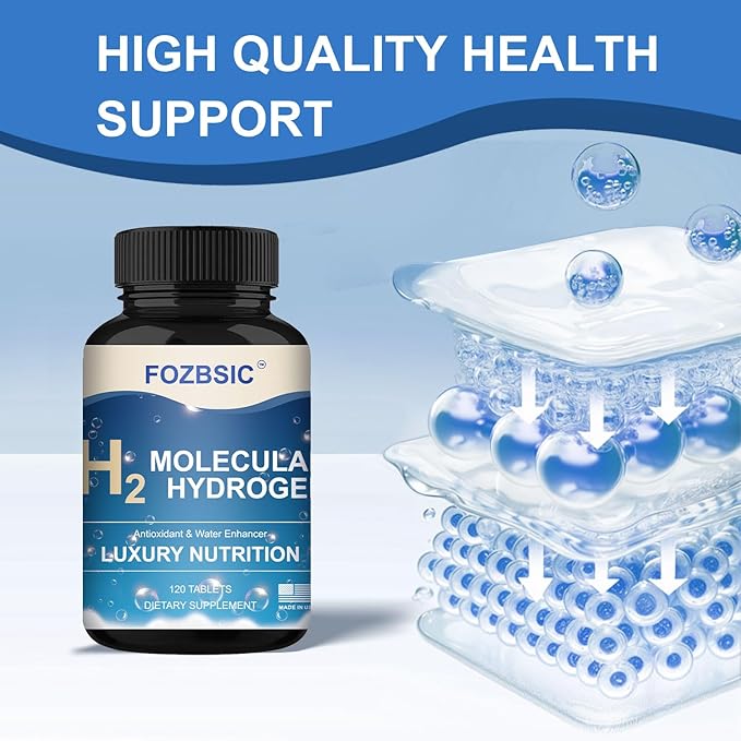 Hydrogen Water Tablets with Magnesium - H2 Molecular Tabs for Drinking Water, Non-GMO, Gluten-Free and Vegan - Supports Energy - 120 Count (60 Servings)