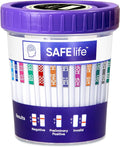 SAFE LIFE [5 Pack] -13 Panel Urine Cup (AMP500, BAR, BUP, BZO, COC150, MDMA, MET500, MOP 300, MTD, OXY, PCP, TCA) Include with 3 Adulterations (CR,SG,PH)