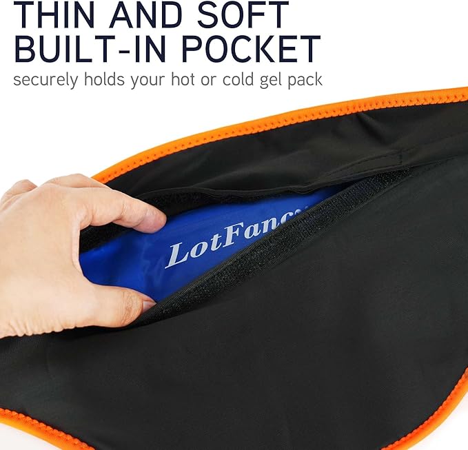 LotFancy Ice Pack for Back Pain Relief, 2 Gel Hot Cold Packs with Wrap for Lower Back Waist Hip Lumbar Abdomen Sciatica Tailbone Pain, Reusable Cooling Heating Therapy Compress