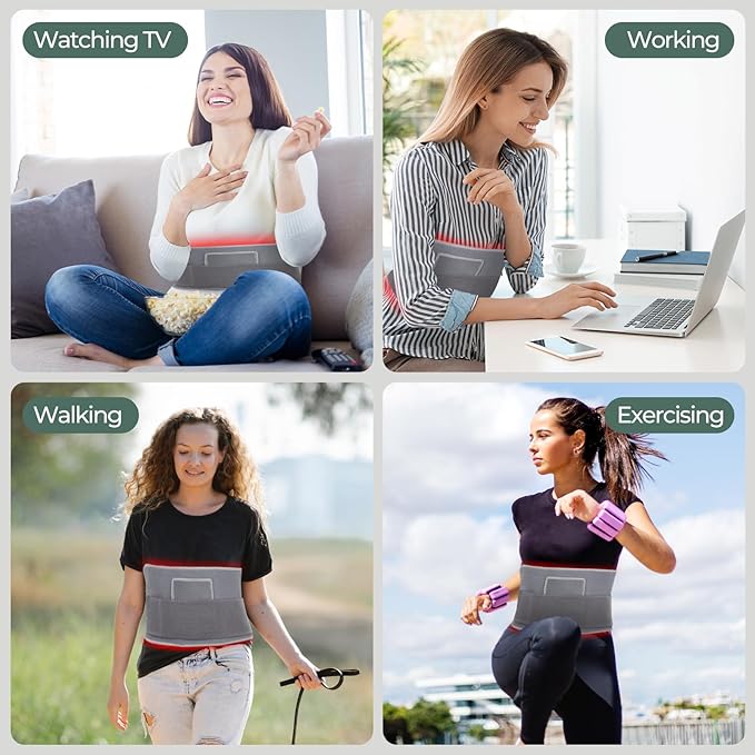 Red Light Belt for Body, Adjustable Lower Back Massager with Heating & Vib, Near Infrared Light Wrap for Back Shoulder Waist Knee Women Men Dogs Cats