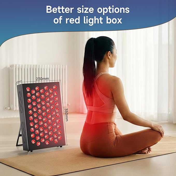 Red Light Therapy Box, 5in1 LED with 630-660-810-830-850, Metal Case, 3 Modes Red Light Panel with Soft Belt, 6 Timing Set - 9 Pulse Modes - 4-Level - Red Light Therapy Panel for Body