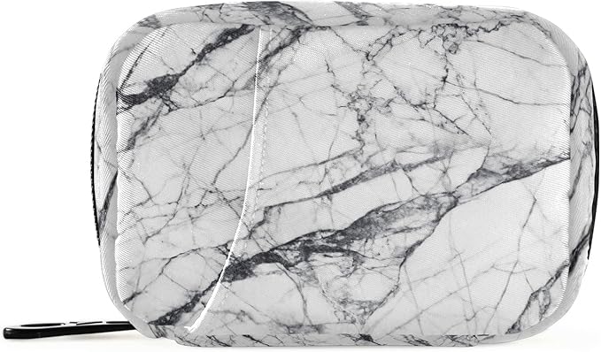 Ollabaky Marble Pill Case, Portable Weekly Pill Box Bag Container 7 Days Pill Organizer Vitamin Supplement Holder with Zipper for Travel Family Business Gym