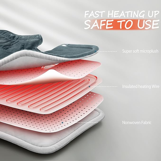 Neck Heating Pad Mothers Day Gifts for Mom, Wife, Women, Dad, Men, XL Weighted Shoulder Heat Pad, Back Pain Relief Heat Pads, Gifts for Christmas, Birthday, Fathers Day Warm Gifts, 23'' x 17''