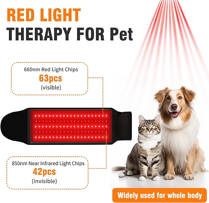Red Light Therapy Belt for Dogs - Portable Red Light Therapy Mat for Pets, Dog Pain Relief Hip & Joint Care, Back Pain Relief, Infrared Light Therapy Device for Home Use, Horses & Pets