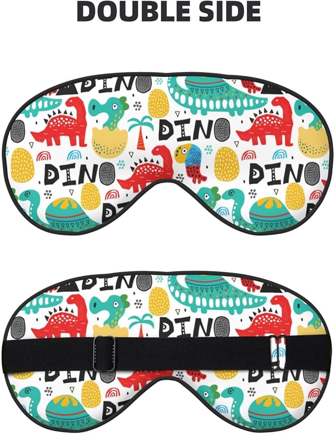 Dinosaur with Palms Sleep Mask Eye Mask with Adjustable Strap Eye Sleep Shade Cover Blocks Light for Women Men Airplane Travel Nap