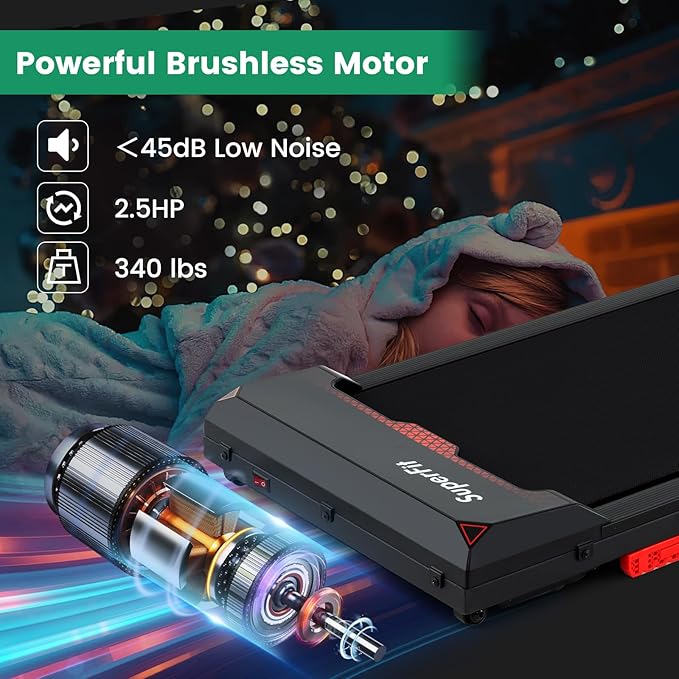 3 in 1 Walking Pad, Portable Under Desk Treadmill with LED Display, APP & Remote Control, 2.5HP Brushless Electric Walking Jogging Machine for Home & Office