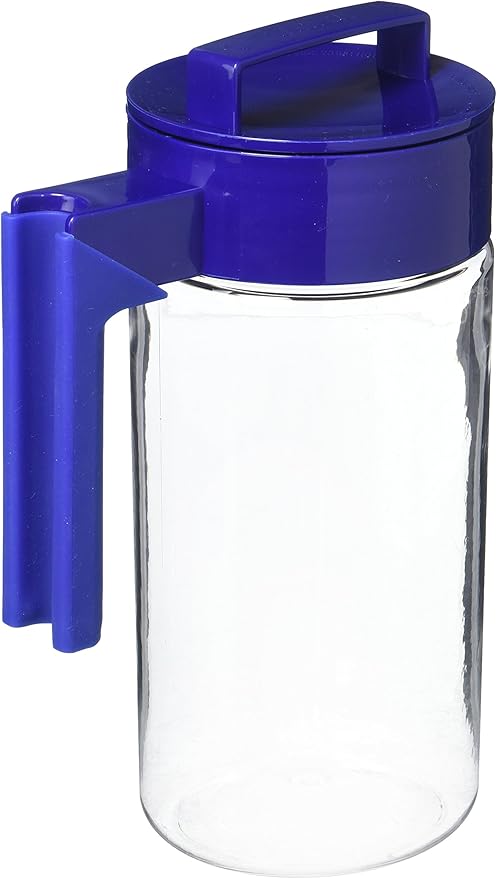 Takeya Airtight Pitcher - Durable BPA-Free Eastman Tritan Odor/Stain-Resistant Leakproof Lid for Iced Tea/Water Easy-Grip Silicone Handle Spill-Free Spout Fridge-Friendly Made in USA 1 Quart/Blueberry